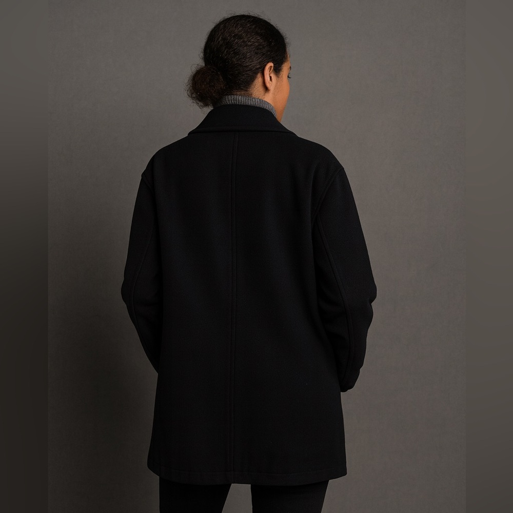 J.Crew Womens XL Black Wool Blend Peacoat – PROFESSIONALLY DRY CLEANED 9/18/2025 - Picture 4 of 17